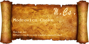 Modrovics Cseke névjegykártya